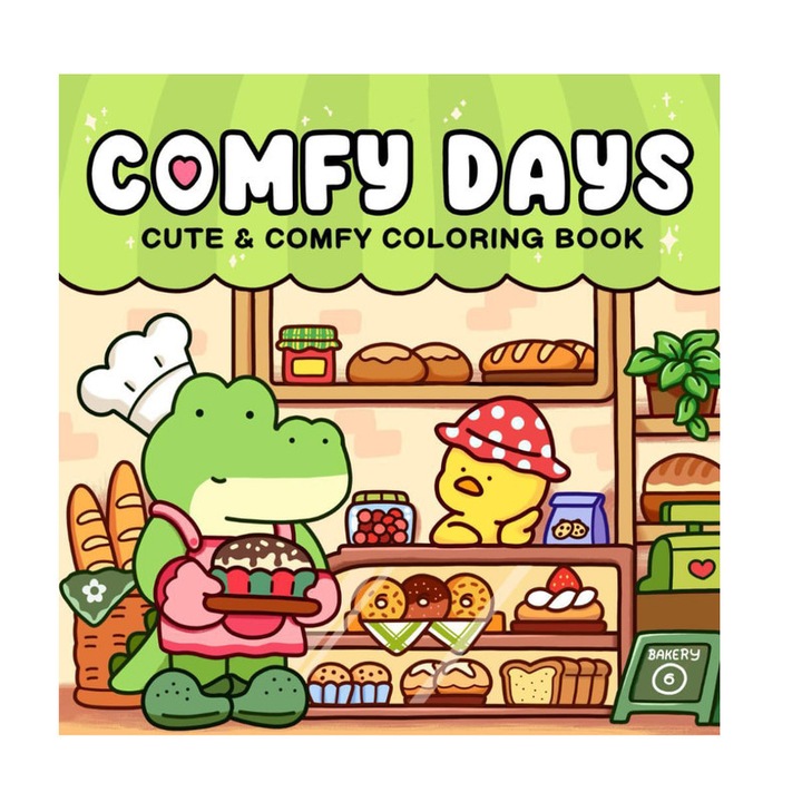Книжка за оцветяване "Comfy Days" за деца, илюстрации на животни, 40 страници, 8x8 инча