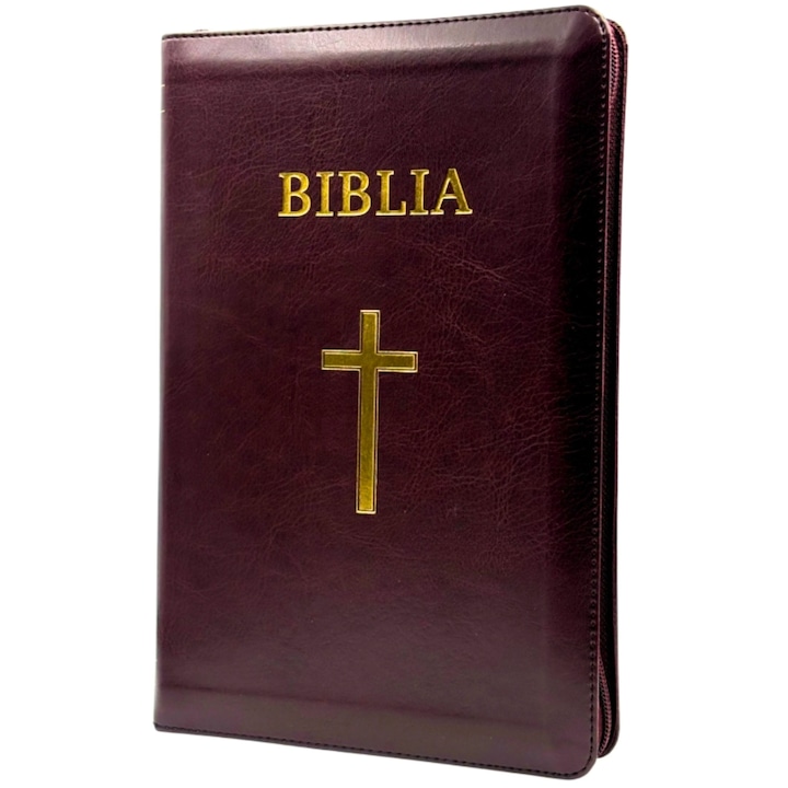 Biblia Centenara, traducerea Dumitru Cornilescu, 17 x 25 cm, margini aurii, index, coperta flexibila cu fermoar