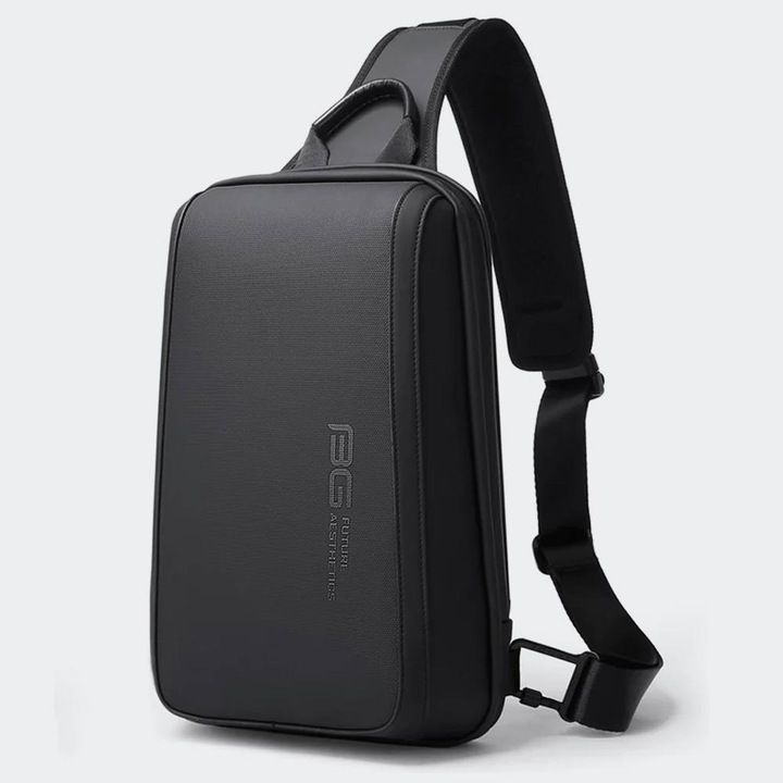 Rucsac Bange, model crossbody, 7L, negru, 33x21x10cm