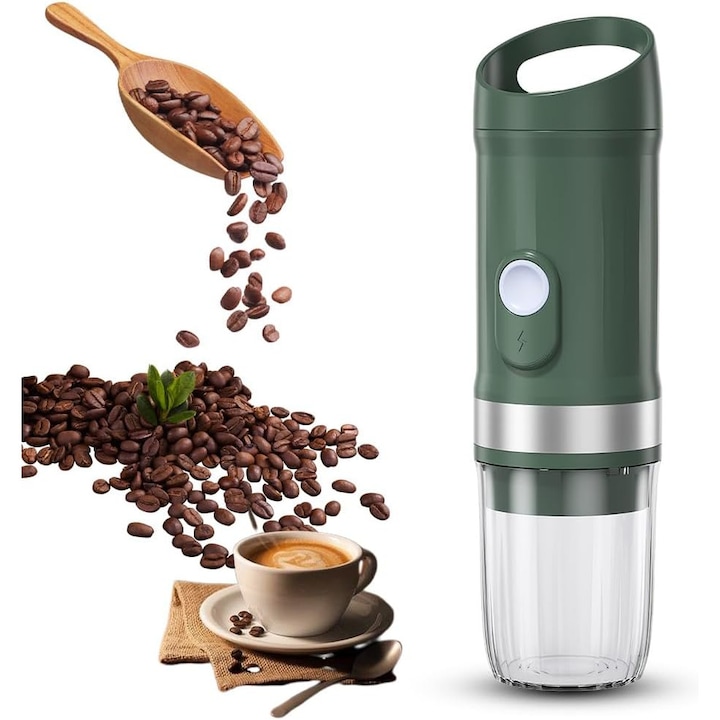 Преносима кафемашина с нагряване на вода, Съвместима с Nespresso, Dolce Gusto, Tchibo капсули, Налягане 20 бара, Мляно кафе, Топло/студено екстрахиране, Безжична, Перфектна за пътуване