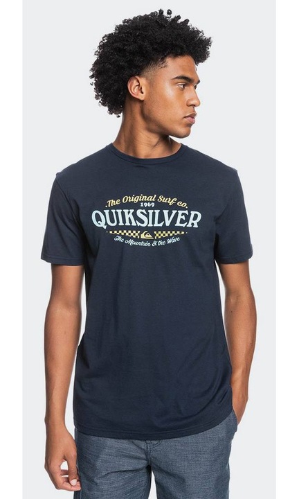 Tricou barbati QUIKSILVER, model Silver Lining, croiala clasica, bleumarin, bumbac, S INTL
