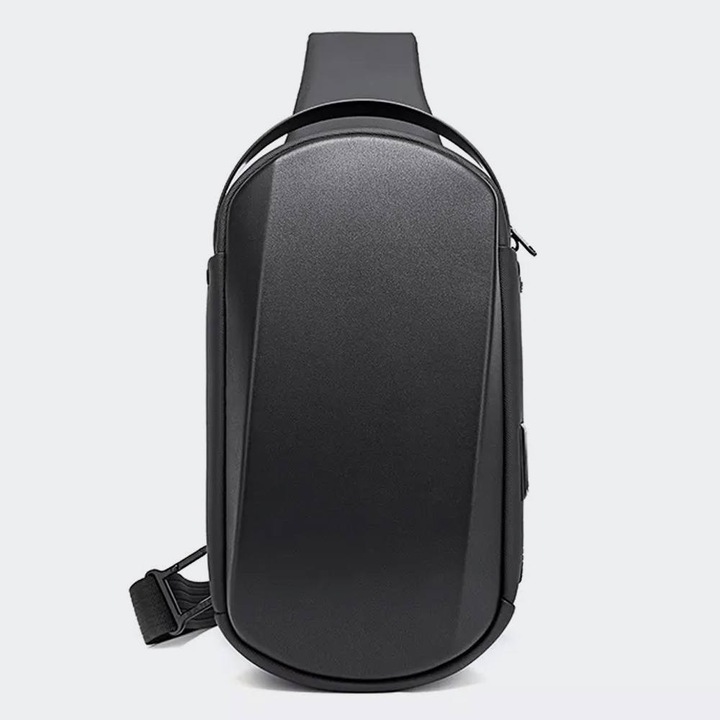 Geanta crossbody Bange, neagra, dimensiuni 31x19x7cm, capacitate 4L