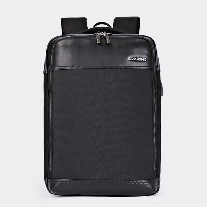 Rucsac Aoking, dimensiuni 41x30x10cm, capacitate 12.5L, negru, pentru laptop pana la 15.6"
