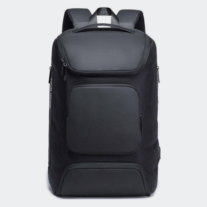 Rucsac Bange, dimensiuni 48x28x20cm, capacitate 25L, culoare negru, material rezistent la apa, compartiment pentru laptop 15.6 inch