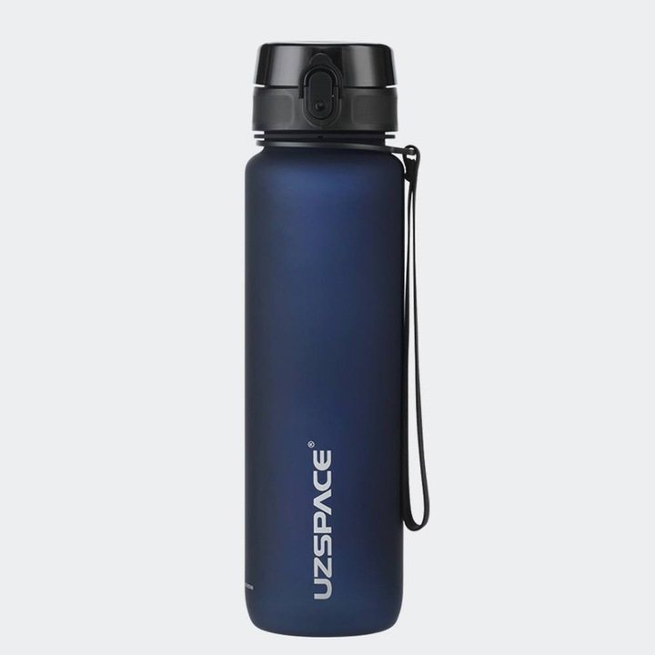 Sticla sport Uzspace, 1000mL, albastru inchis, rezistent la temperaturi intre -10 si 90 grade