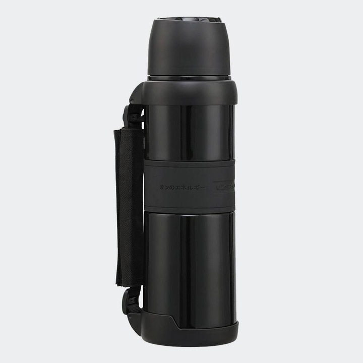 Termos Uzspace, 1000mL, inox, negru, capac tip pahar