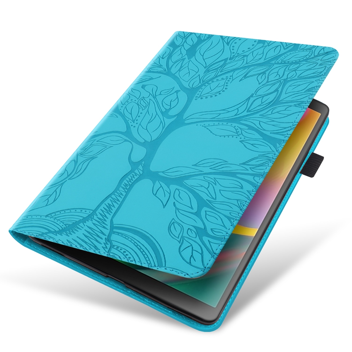 Husa tableta pentru Huawei MediaPad M5 10.8 inch, piele PU, tip carte orizontal cu suport, sloturi card & pix, albastru lacustru