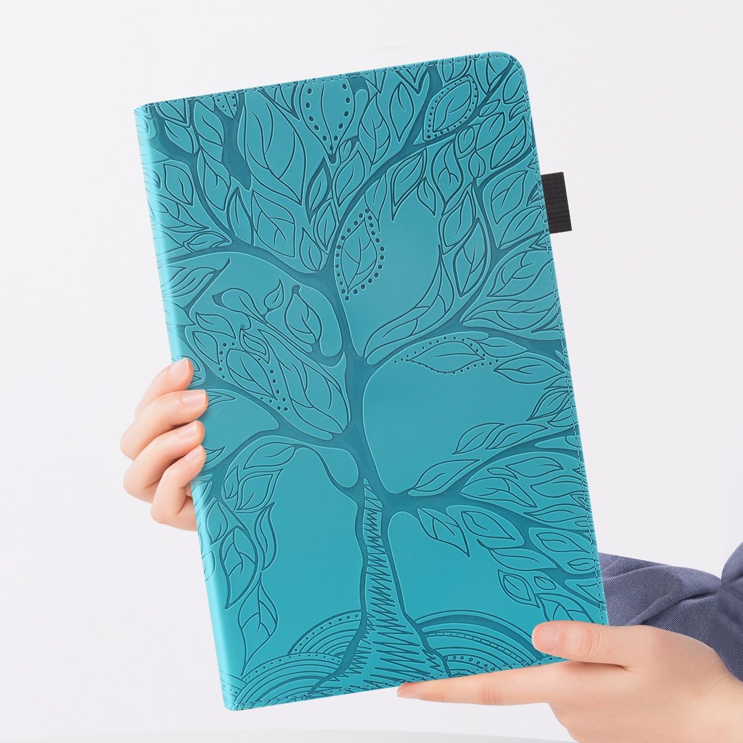 Husa tableta pentru Huawei MediaPad M5 10.8 inch, piele PU, tip carte orizontal cu suport, sloturi card & pix, albastru lacustru