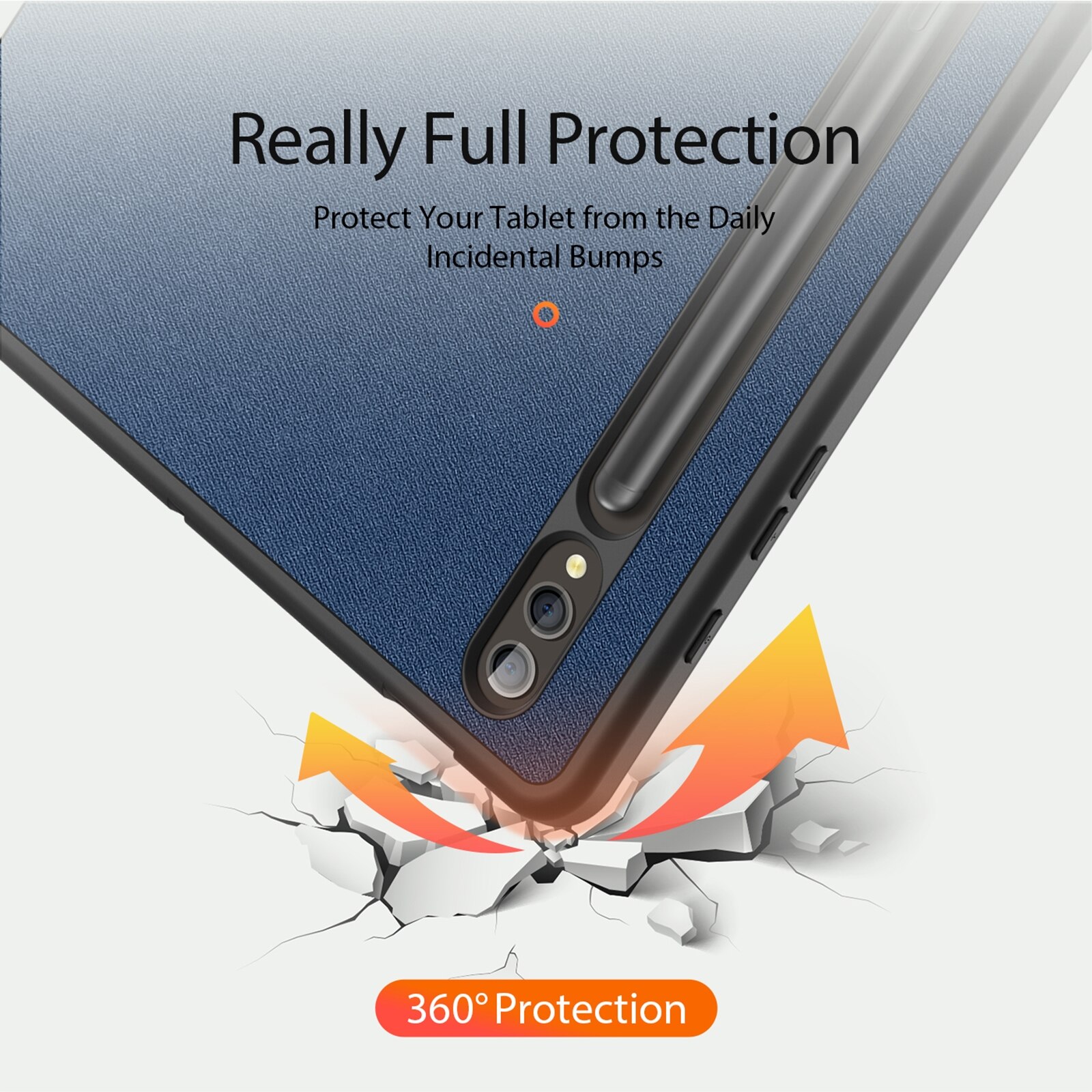 Husa tableta compatibila cu Samsung Galaxy Tab S10+, piele magnetica flip, seria Domo, albastru