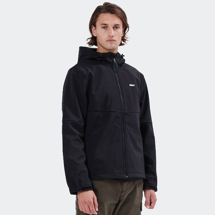 BASEHIT Jacheta Soft Shell pentru barbati, cu gluga, NEGRU, MARIME