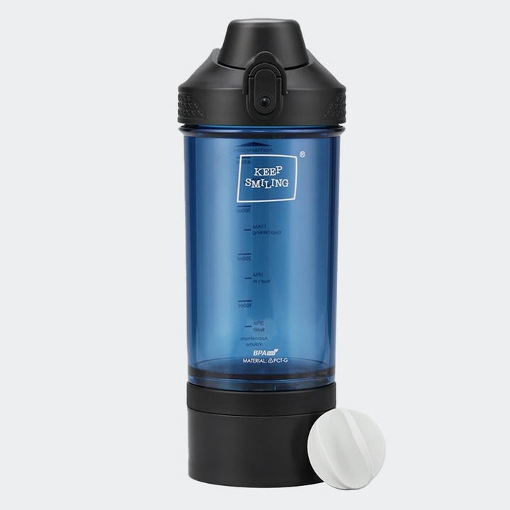Bidon sport Uzspace, 550mL, Tritan BPA Free, albastru surging