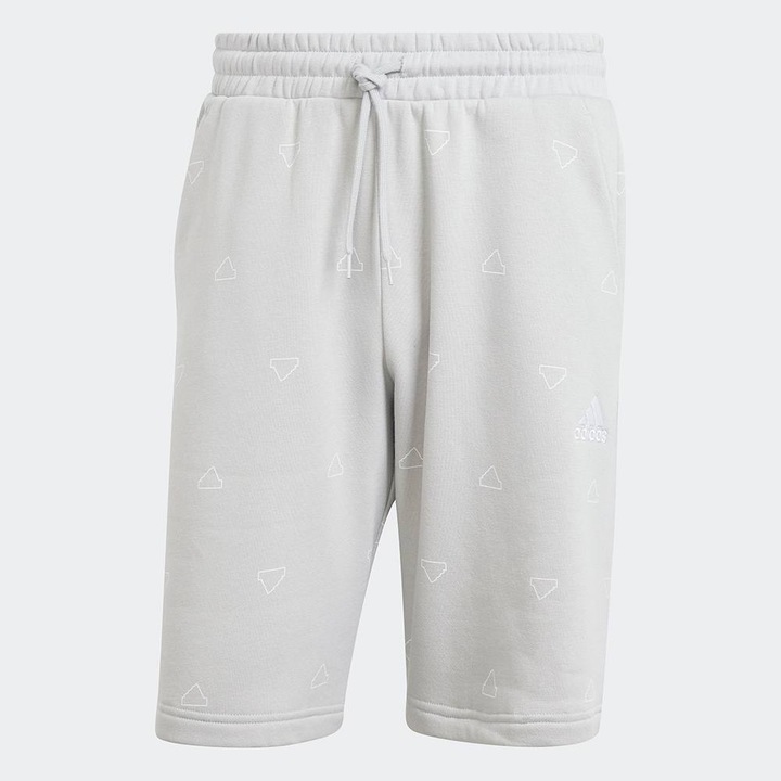 Pantaloni sport barbati, adidas, model cu imprimeu, gri, bumbac si poliester