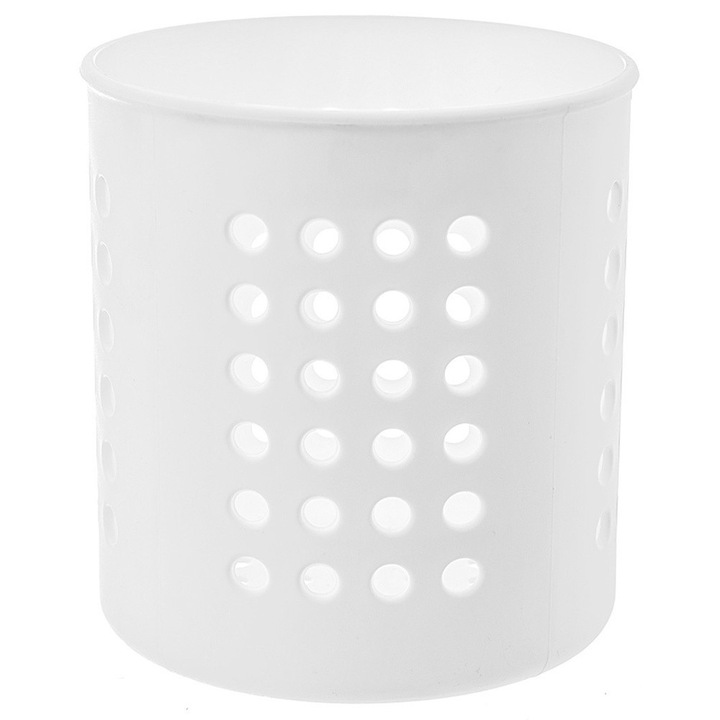 Konyhai edénytartó, Orion, 12,5 x 12,5 x 13 cm, Műanyag, Átmérő 12,5 cm, Magasság 13 cm, Mosogatógépben mosható, 1, Fehér