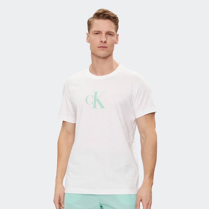 Tricou sport barbati, Calvin Klein, croiala regulata, alb, bumbac