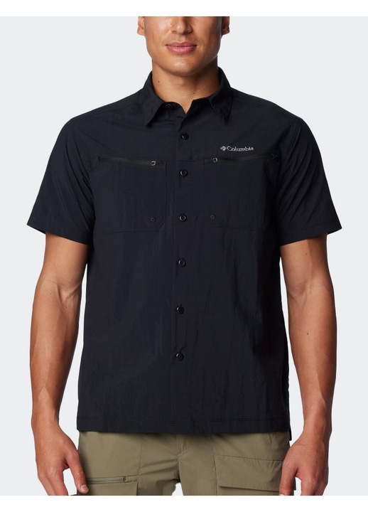 Camasa barbati Columbia Mountaindale Outdoor, gri, impermeabil, cu buzunare cu fiermoar