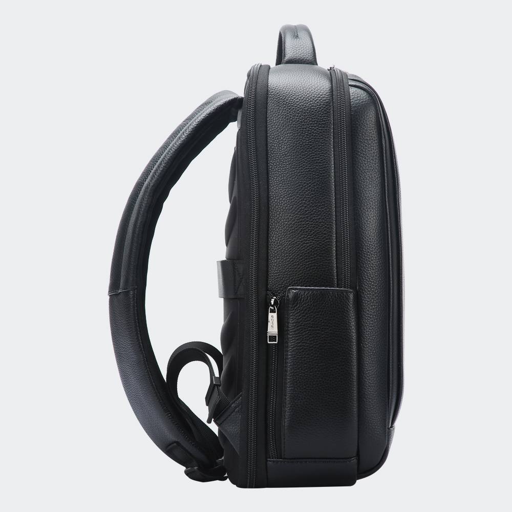 Rucsac din piele Bopai Fidelis, 15.6", negru, 43x31x20cm, capacitate 26.5L