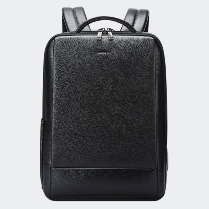 Rucsac din piele Bopai Serenus, 15.6", negru, 20L, cu suport USB integrat