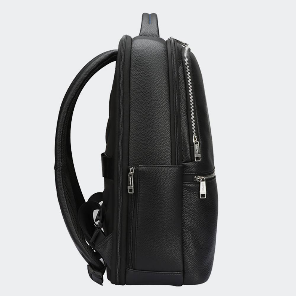Rucsac din piele Bopai Eclipse pentru laptop 15.6", negru, 22.5L, cu multiple compartimente