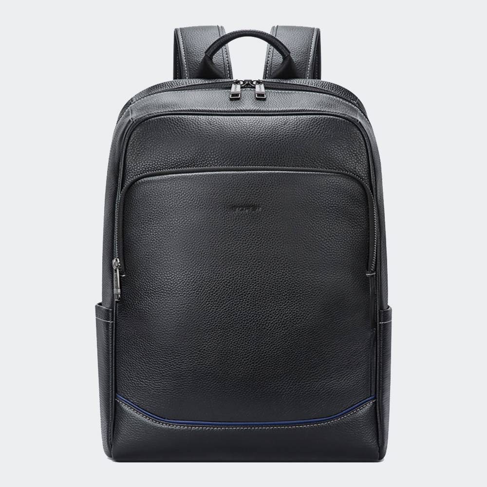 Rucsac din piele Bopai, model Luminary, pentru laptop 15.6", negru, dimensiuni 44x30x13cm, capacitate 17L