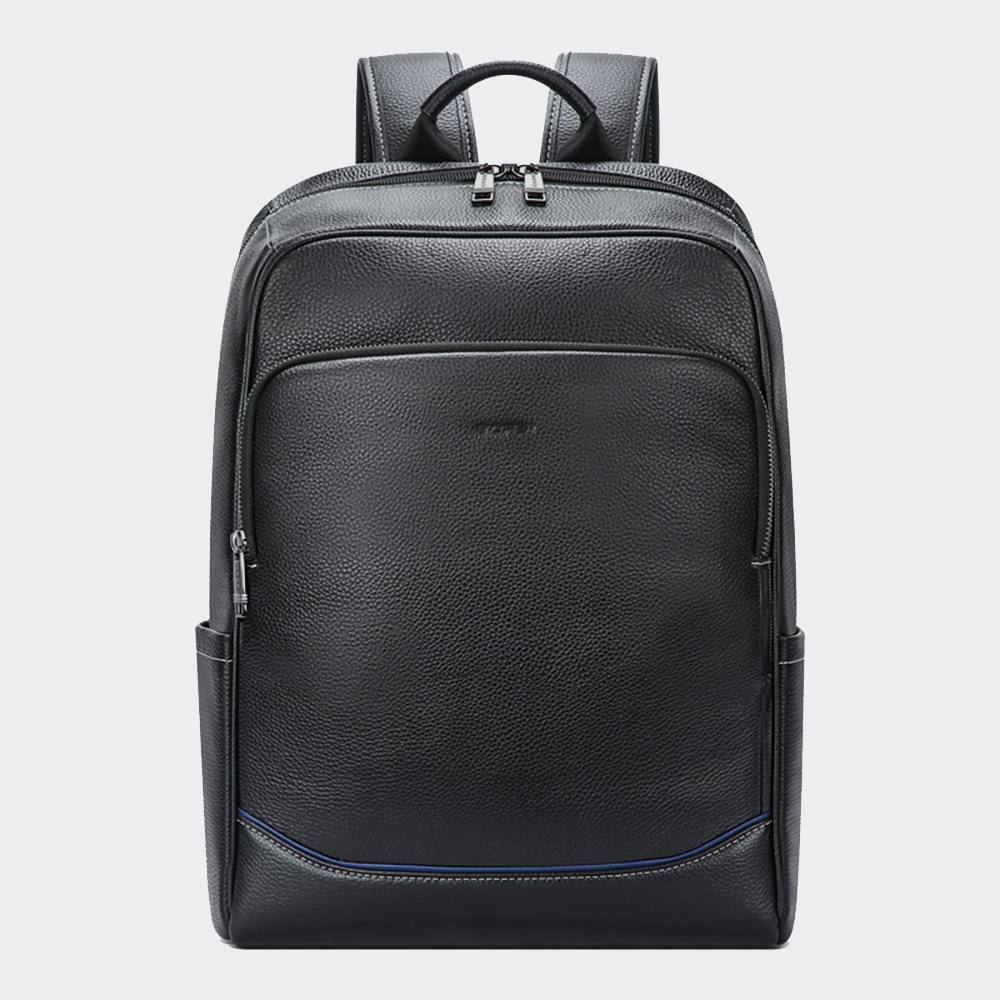 Rucsac din piele Bopai, model Luminary, pentru laptop 15.6", negru, dimensiuni 44x30x13cm, capacitate 17L
