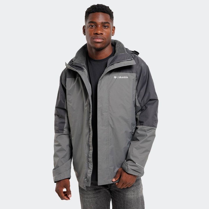 Jacheta sport barbati Columbia Tunnel Falls II Interchange, impermeabila, captuseala detasabila, gri urban, nailon/poliester