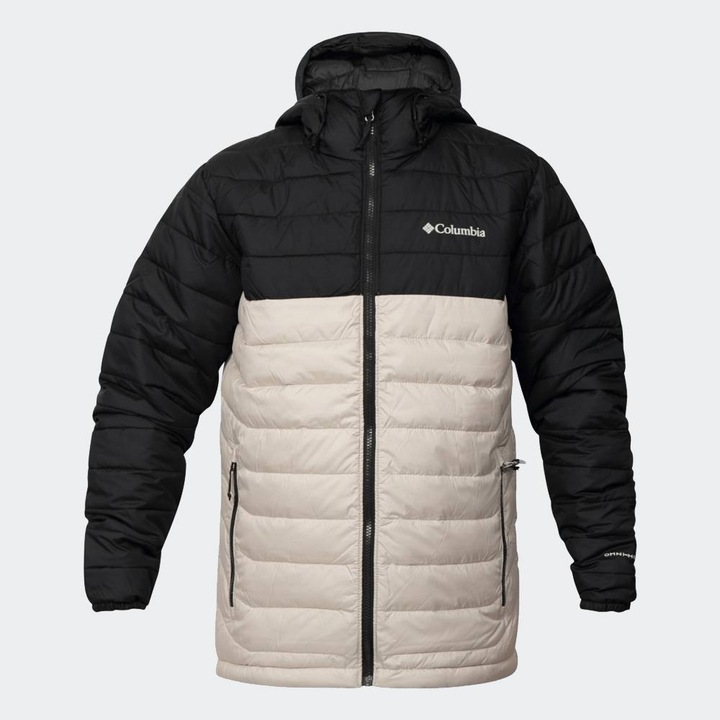 Jacheta sport barbati Columbia Powder Lite II, impermeabila, cu gluga, neagra, poliester