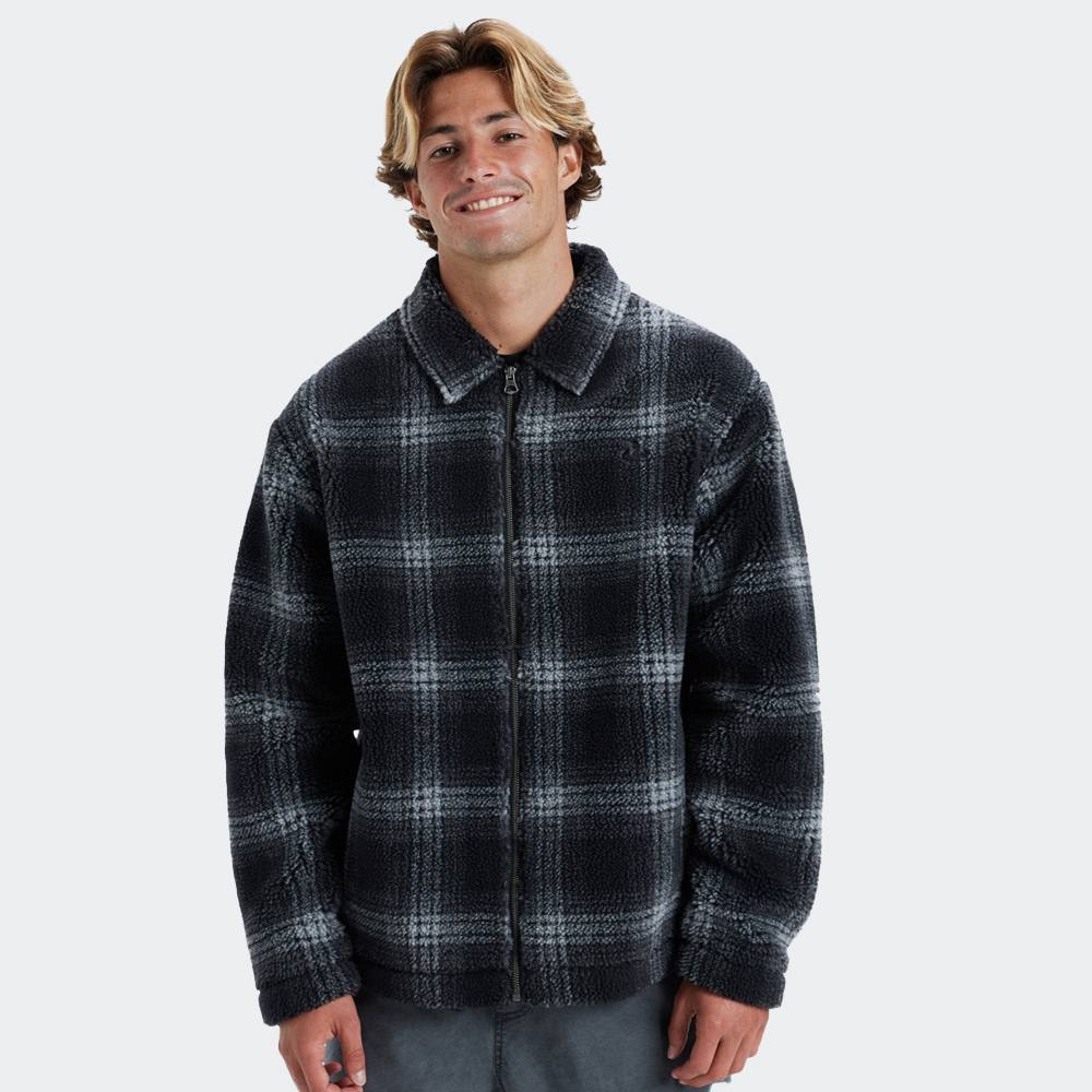 Jacheta sport barbati, Quiksilver, Trucker Fit, neagra, poliester