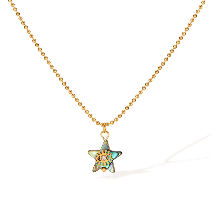 Colier inox stea de mare cu scoica, BeSpecial, CLR546