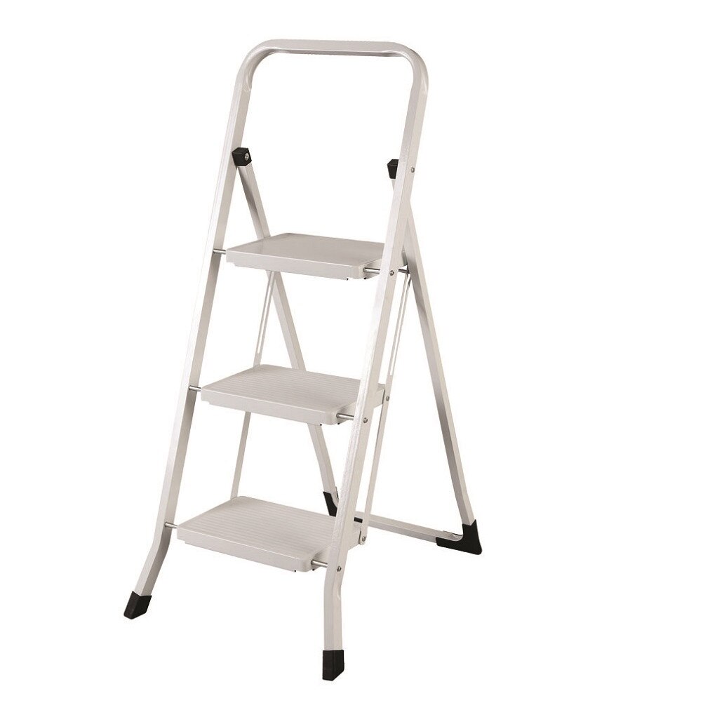 Scara otel 3 trepte pliabile, inaltime 68 cm, vopsita alb, fabricata in UE