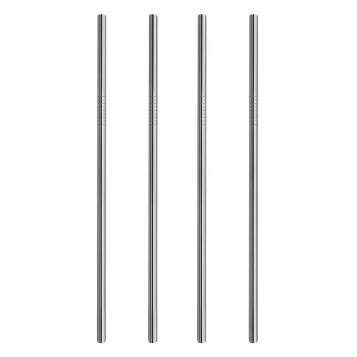 Сламки от неръждаема стомана за многократна употреба Ø5x215мм - 4бр