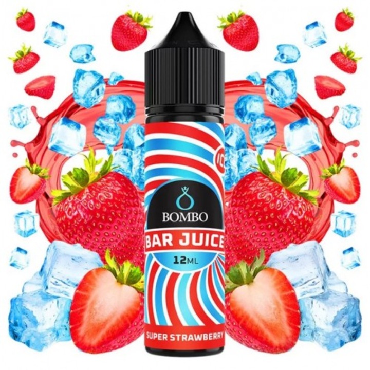 Lichid Tigara Electronica Bombo Bar Juice - Super Strawberry Ice, 12ml, 0mg
