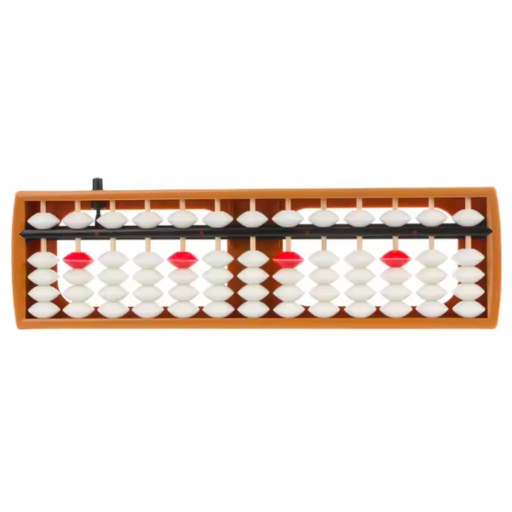 Numaratoare Soroban, abac cu 13 tije, pentru aritmetica japoneza, culoare alb, FusionTechX®