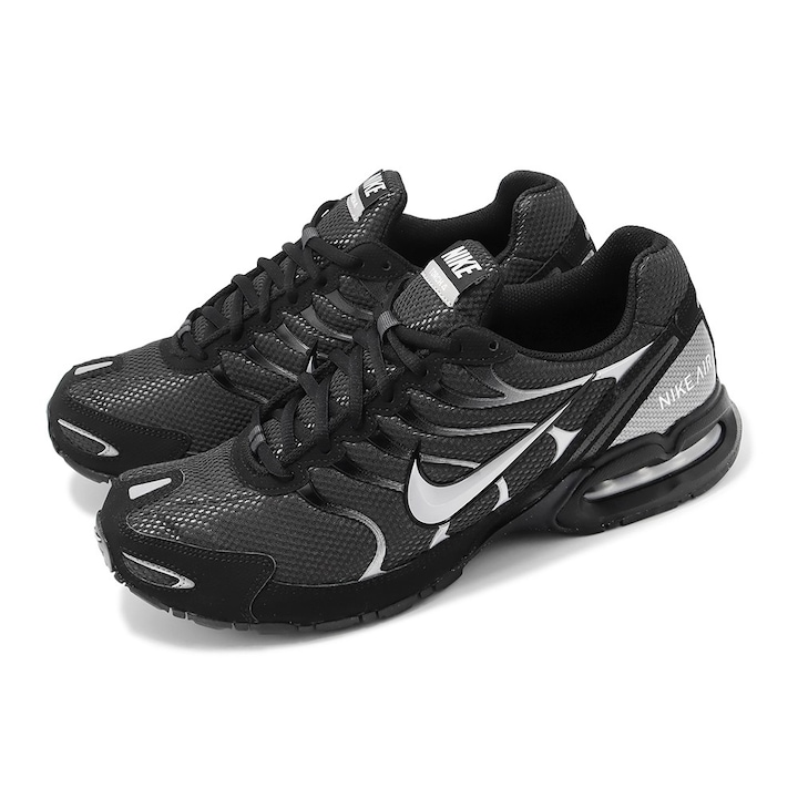 Nike - Edző sportcipő, textil anyag, fekete, NIKE AIR MAX TORCH PLUS 4, Fekete