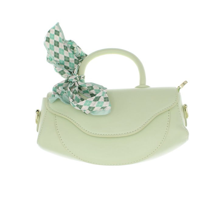 Дамска чанта за през рамо, изработена от синтетичен материал, ButicCochet, 25x13x6 см, зелена - GND1033