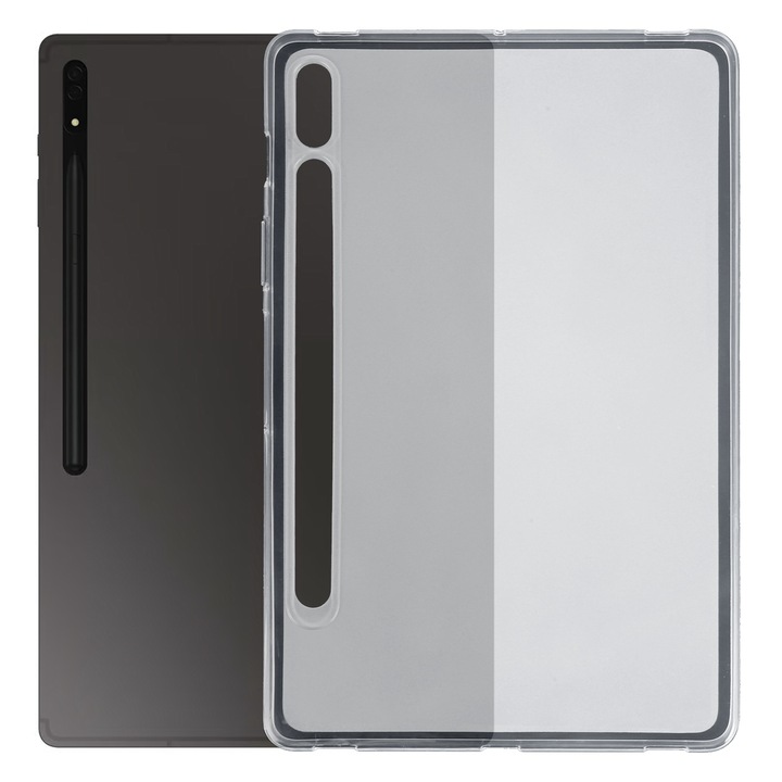 Husa tableta compatibila cu Samsung Galaxy Tab S8 / S7, TPU, translucida, protectie impotriva zgarieturilor