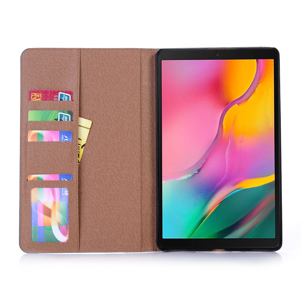 Husa tableta compatibila cu Samsung Galaxy Tab A 10.1, 2019 T510 / T515, piele flip orizontal retro, cu suport si sloturi pentru carduri si portofel, Mar