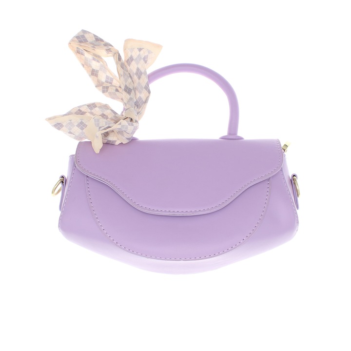 Дамска чанта за през рамо, изработена от синтетичен материал, ButicCochet, 25x13x6 см, лилава - GND1035