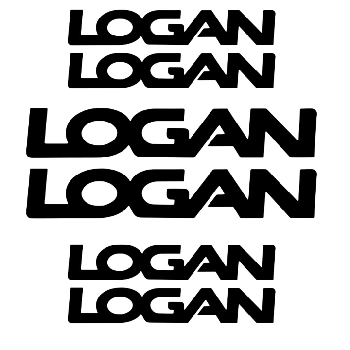 Set 6 Stickere negre Manere Usa si oglinzi laterale - LOGAN, negru