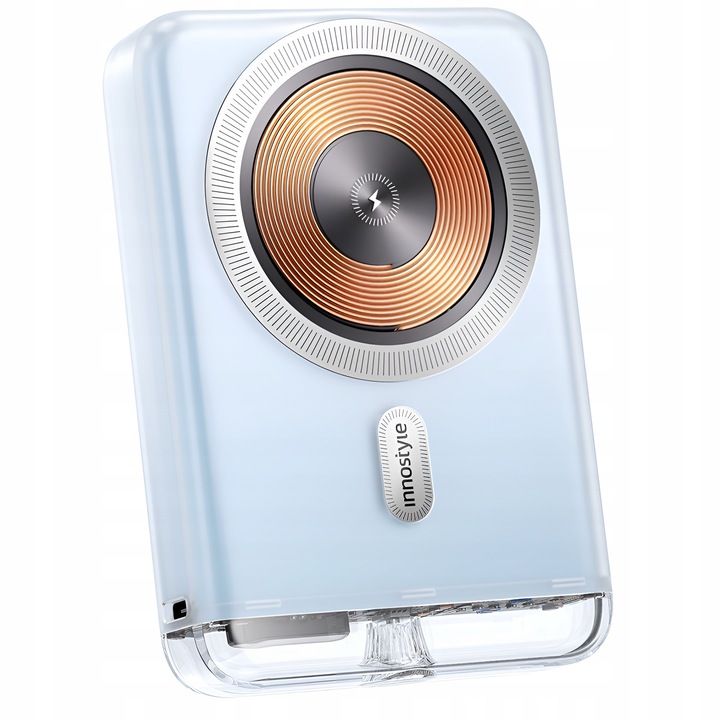 Powerbank Innostyle TransiMag 10000mAh 20W, compatibil MagSafe, portabil, albastru