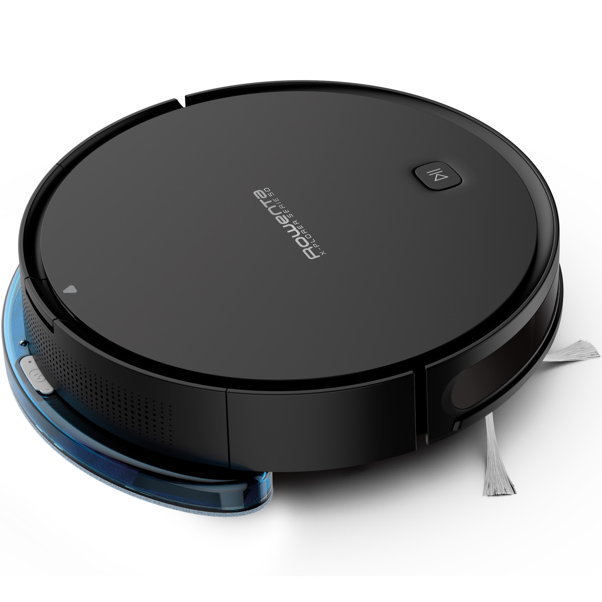Robot de aspirare Rowenta X-Plorer Serie 50 RR7375WH, aspirator si mop, 120 min, 3 senzori, 14.8V, statie de incarcare, curatare 4 in 1, mop Smart Aqua Power, Wi-Fi, negru