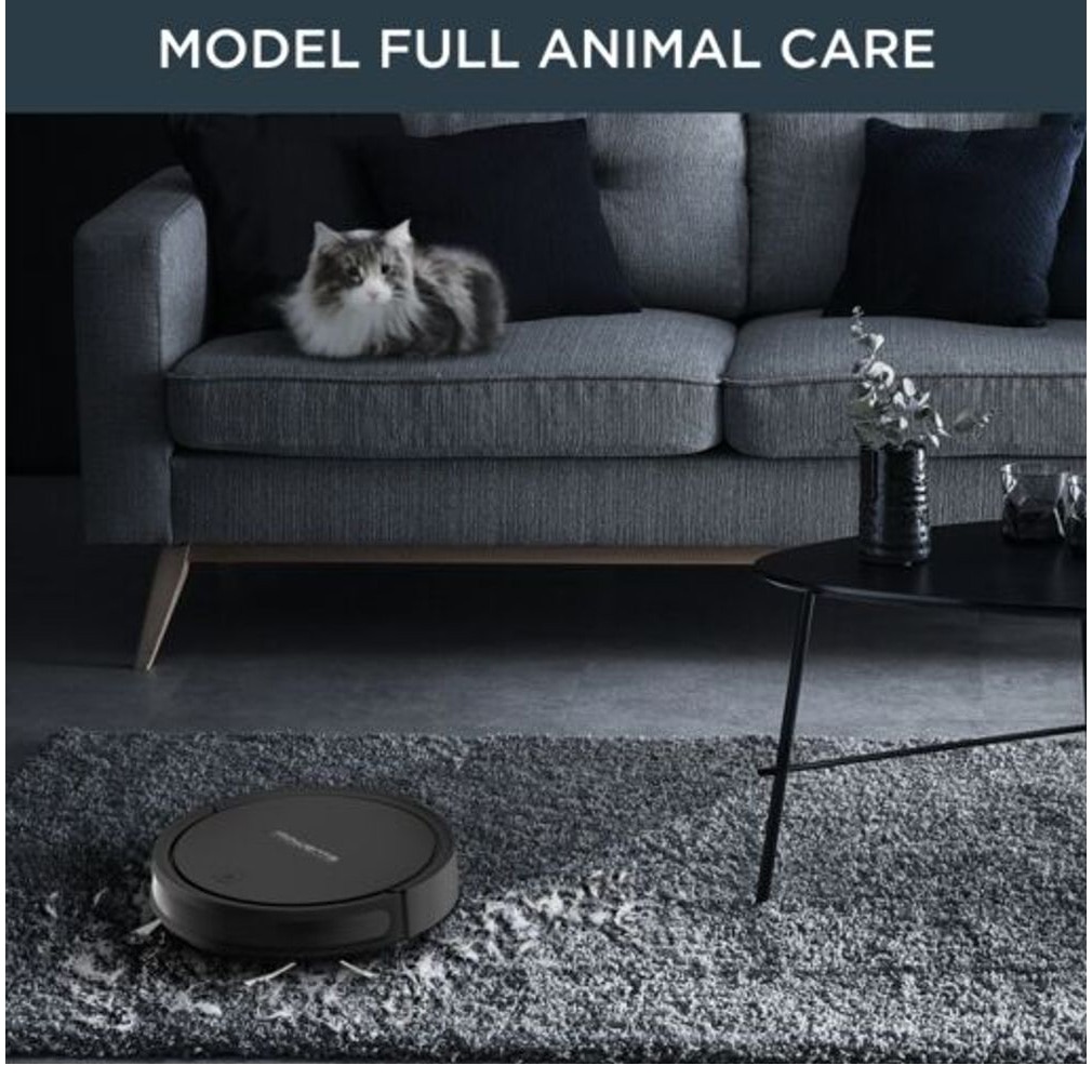 Robot de aspirare Rowenta X-Plorer Serie 50 RR7375WH, aspirator si mop, 120 min, 3 senzori, 14.8V, statie de incarcare, curatare 4 in 1, mop Smart Aqua Power, Wi-Fi, negru