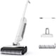 Aspirator vertical fara fir cu spalare Rowenta X-Clean 10 GZ7540WO, 200W, 550 RPM, pana la 60 min autonomie, ecran LED, functie uscare & autocuratare, baza de incarcare cu suport accesorii, compatibil cu detergenti, alb & argintiu