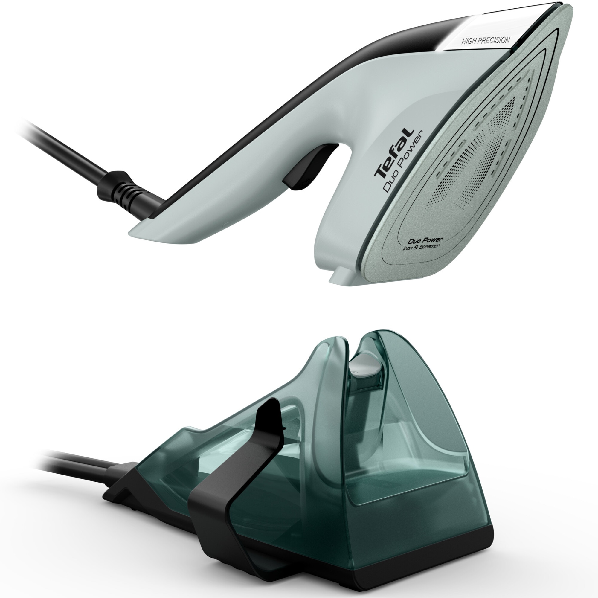 Aparat de calcat vertical cu abur 2 in 1 Tefal Duo Power JF4031E0, 1700W, jet abur 180 g/min, abur variabil 0 - 25 g/min, rezervor apa 400 ml, talpa ceramica, oprire automata, inca