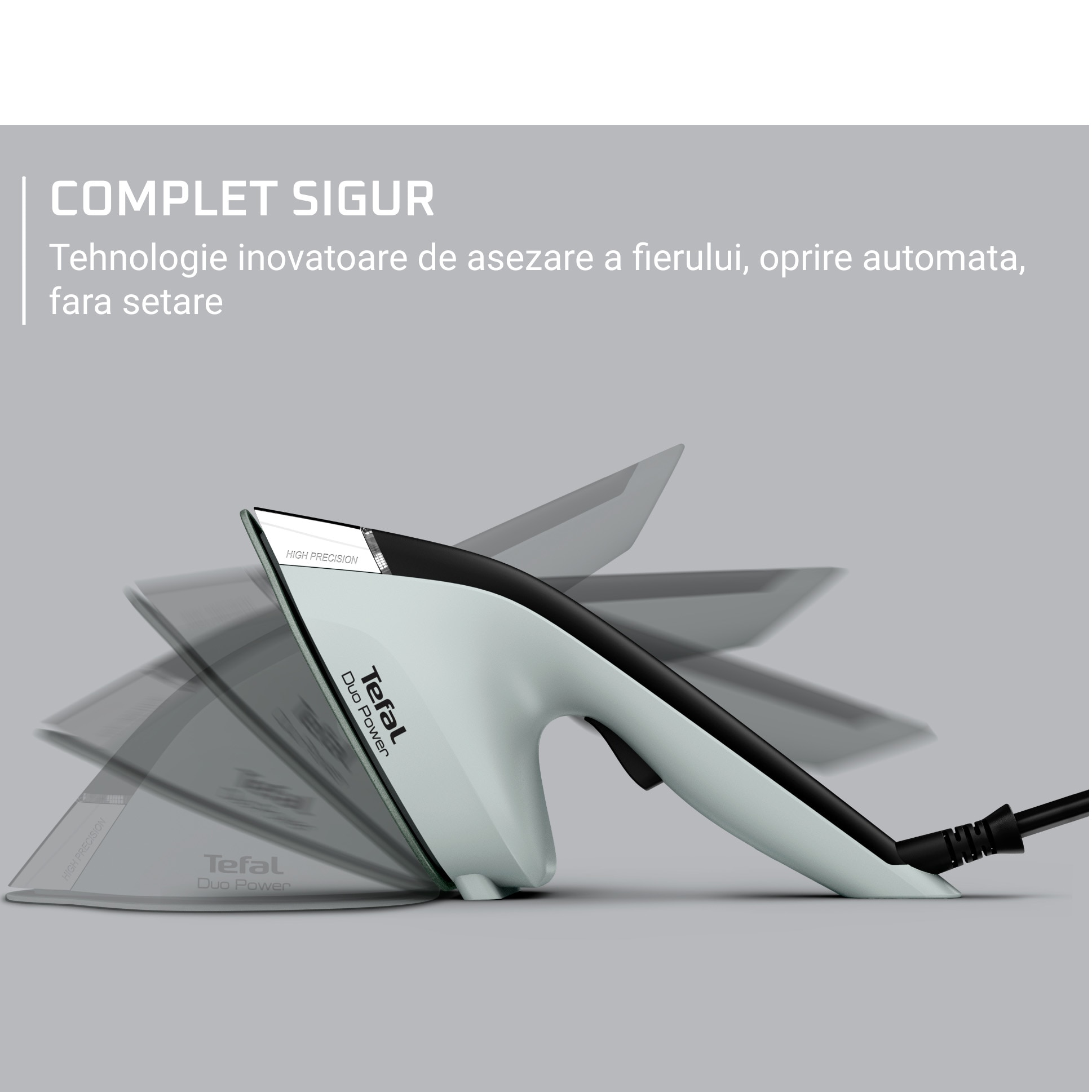 Aparat de calcat vertical cu abur 2 in 1 Tefal Duo Power JF4031E0, 1700W, jet abur 180 g/min, abur variabil 0 - 25 g/min, rezervor apa 400 ml, talpa ceramica, oprire automata, incalzire rapida in 30s, verde & negru