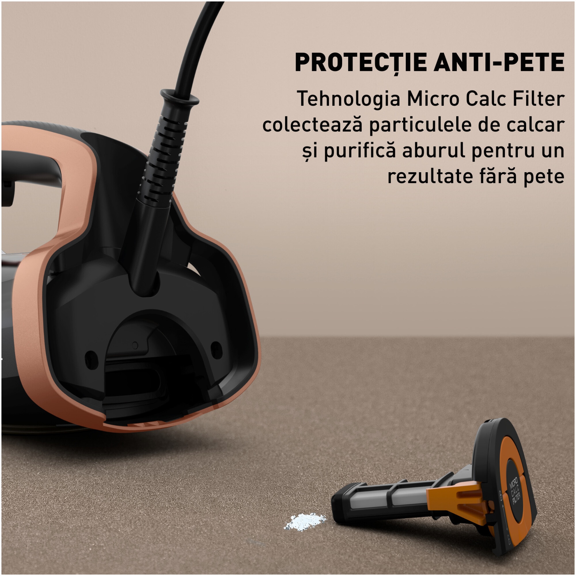 Fier de calcat Tefal Ultimate Power Pro, 3200W, abur constant 85g/min, abur suplimentar 300g/min, capacitate rezervor 350ml