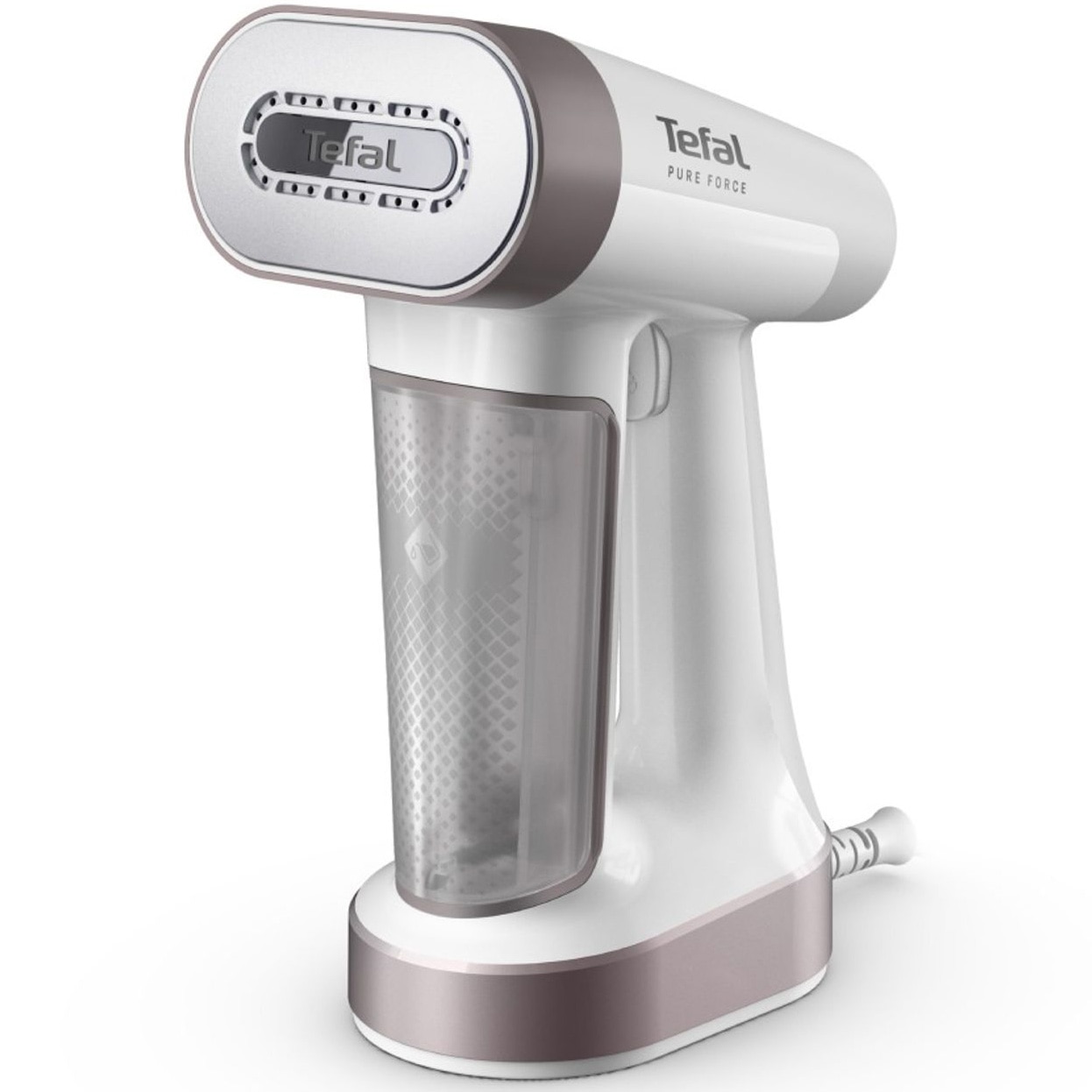 Aparat de calcat vertical cu abur 2 in 1 Tefal Pure Force DT8720E0, 1800W, jet de abur 90 g/min, variabil 0 - 35 g/min, rezervor apa 180 ml, 4 trepte abur, functie Boost, oprire au