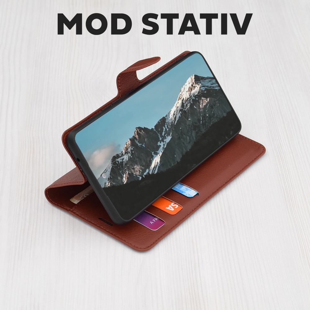 Husa pentru Honor X5c Plus Tip Carte, Leather Folio, Functie de Stand, Calitate Premium, Antisoc, Protectie Sporita, Maro