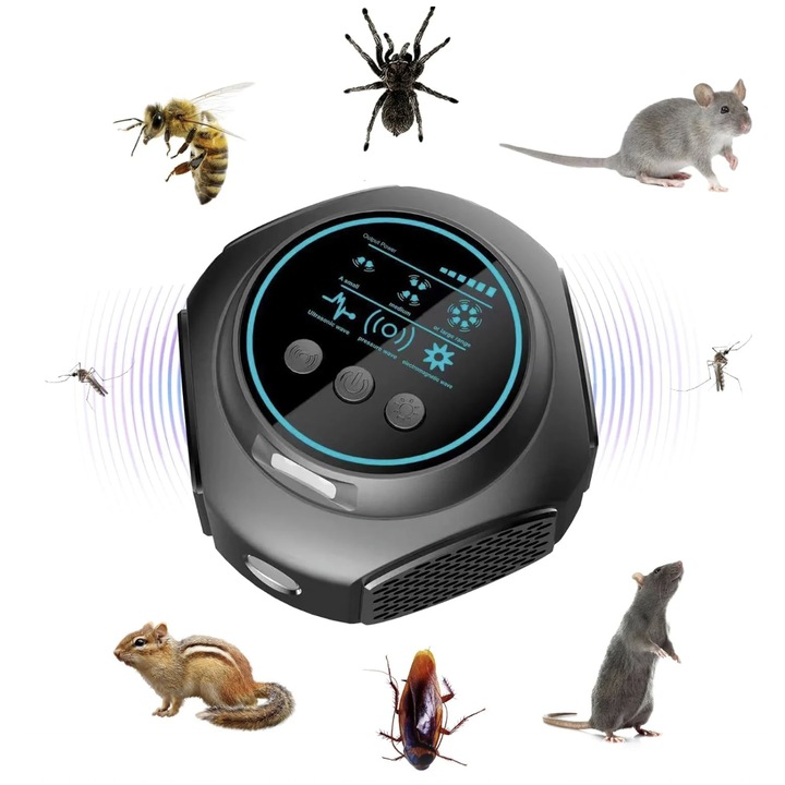 Aparat Profesional Ultrasunete, N2L Store®, Anti-Rozatoare si Insecte, Acoperire 320 MP, 4 Difuzoare