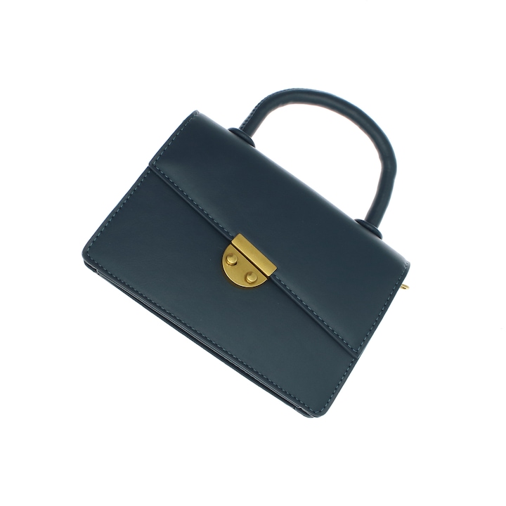 Női válltáska, szintetikus anyagból, ButicCochet, 22x14x6 cm, sötétkék - GND1025