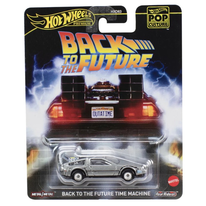 Кола играчка Mattel, Hot Wheels, Pop Culture, Back to the Future, 1:64, 16, 5 x 3, 5 x 13, 5 cm, Многоцветен